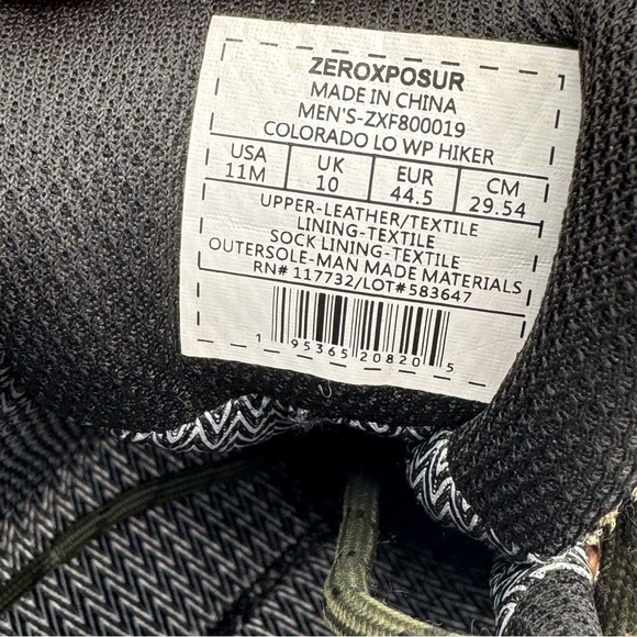 ZEROXPOSUR Colorado Lo Waterproof Hiker Boots Suede Leather / Textile Size 11 - Picture 11 of 11